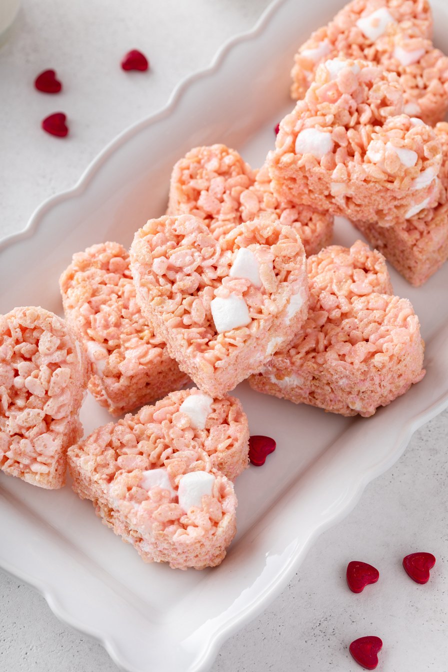 Heart shaped rice krispie treats for Valentine