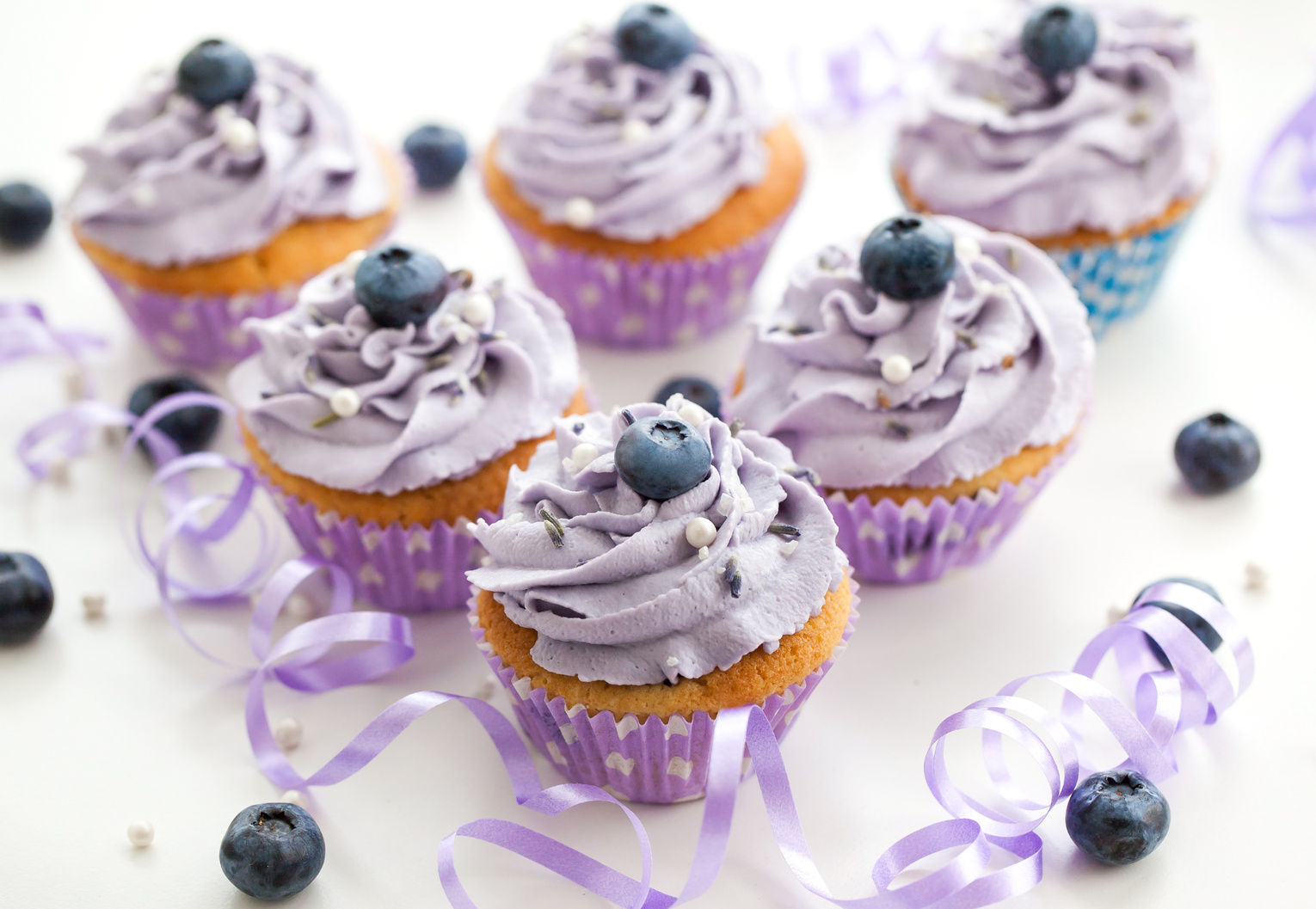 Blueberry and lavender cupcakes